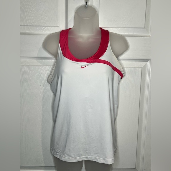 Nike Dri-fit women’s activewear tank - White/Pink - Size Large (12-14) - Picture 1 of 5